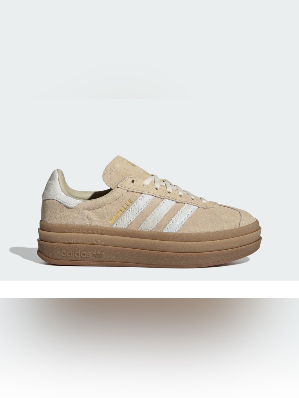 NWT adidas Gazelle Bold W Stone Khaki Cream White IH4201 Platform